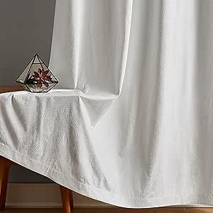 Warm Home Designs Ivory White Velvet Curtains with Embossed Damask Design. Ivory Curtains 84 Inches Long Act As Sound Dampening Curtains. Velvet Blackout Curtains for Luxury Home Decor. VE Ivory 84