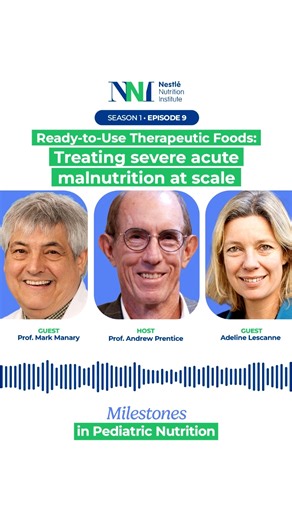 🌟 Some innovations don’t just improve care — they transform futures.​ Ready‑to‑use therapeutic foods (RUTF) are one of them.​ ​ In this new episode of Milestones in Pediatric Nutrition, Prof. Andrew Prentice is joined by Prof. Mark Manary and Nutriset CEO Adeline Lescanne to revisit a remarkable journey: how a simple, shelf‑stable formulation helped rewrite the story of severe acute malnutrition around the world.​ ​ ✨ This conversation is about more than treatment — it’s about possibility:​ •Ho