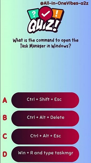 What is the command to open the Task Manager in Windows?