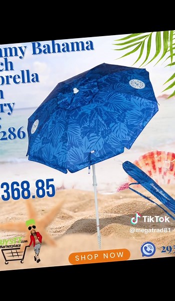 Tommy Bahama Beach Chair and Umbrella - Ultimate Comfort