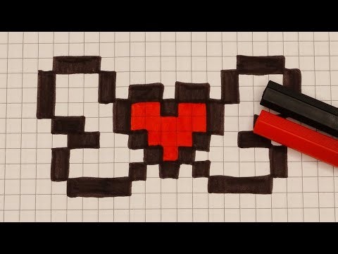 DIY Handmade Pixel Art | How to draw a Heart with Wings | Valentines Day Mothers Day | Fathers Day