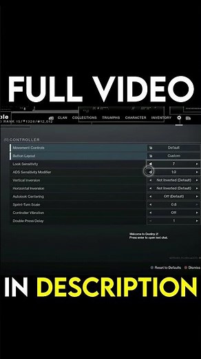 ADS Sensitivity Setting *Briefly* EXPLAINED - Destiny 2 #shorts