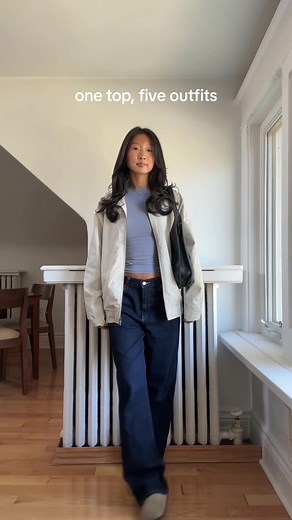 5 ways to style the #SKIMS Fits Everybody T-Shirt with @Becky. ✨ #howtostyleoutfits #tshirtstyling #skimstshirt #skimstee