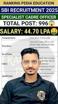 SBI Specialist Cadre Officer Recruitment 2025 | SBI SCO Notification 2025 #sbi #job #newvacancy