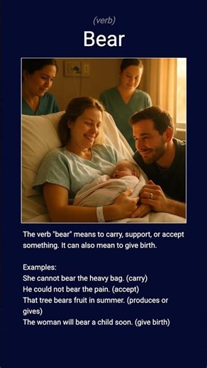 English word 'bear' verb B1