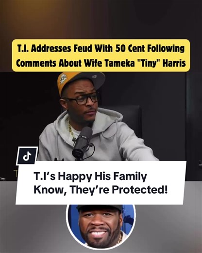 #TI addresses recent feud with #50Cent sharing,that he’s happy, the women and children in his family see, there’s a line of men, that will protect them! 🎥 @ebrolaurarosenberg 📷 Getty Images #fyp #hiphopnews #celebritynews