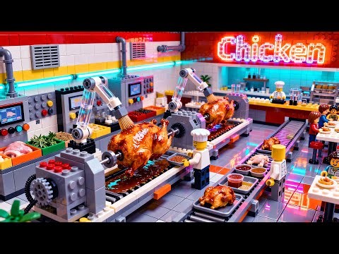 Perfect LEGO Grilled Chicken Recipe • LEGO Stop Motion Cooking In Real Life • Stop Motion Film