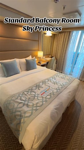 Travel Lover Media on Instagram: "Sky Princess Balcony amenities: The spacious approximately 222 square foot Balcony stateroom is appointed with amenities and outstanding views from an approximately 41 square foot private balcony. Some also have an upper bed to accommodate up to 4 guests. These features and amenities are standard in the Balcony stateroom: Balcony with patio furniture Twin beds that convert to a queen size bed* Private bathroom with shower Shampoo, conditioner, body lotion Prince