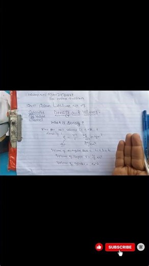 Density and Volume physics class 9 chapter 1