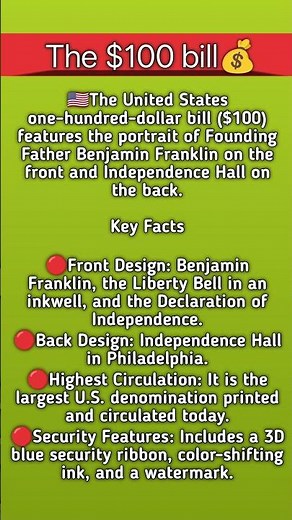 The $100 Bill – America’s Most Famous High-Value Banknote 💵🇺🇸