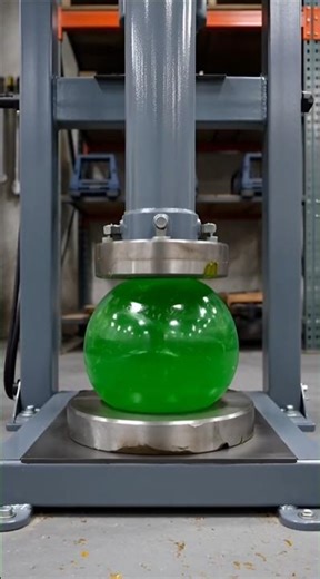 Hydraulic Press Machine Crushing a Slime ball #hydraulic #shorts