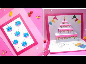Easy Beautiful Birthday Special Card 🤩. Handmade greeting Card . Easy birthday card tutorial video🤩