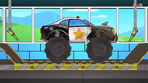Police Monster Truck | Car Wash Video for Kids & Toddlers