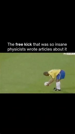 Business | News | Tech | Facts on Instagram: "​When Physics Scored: Roberto Carlos's Impossible Free Kick. ​Roberto Carlos’s 1997 free kick against France isn't just a goal—it's a legendary demonstration of the Magnus Effect in football. Struck from 35 meters out with ferocious outside-of-the-foot spin, he created chaotic airflow that caused the ball to swerve dramatically mid-air. It started veering sharply right, then abruptly whipped left around the wall and the stunned goalkeeper Barthez, la