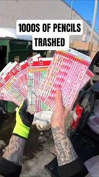 Store threw away 1000s of pencils and filled the trash with candy! What would you do with all this?