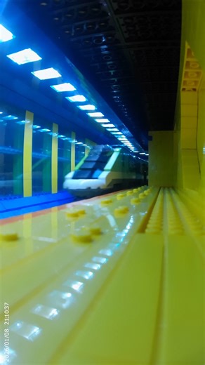 Lego metro train in multilevel city. #lego #legotrain #legodiorama #legomoc #lego2026 #legocity