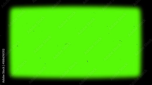 old tv screen with dust particle on green screen background