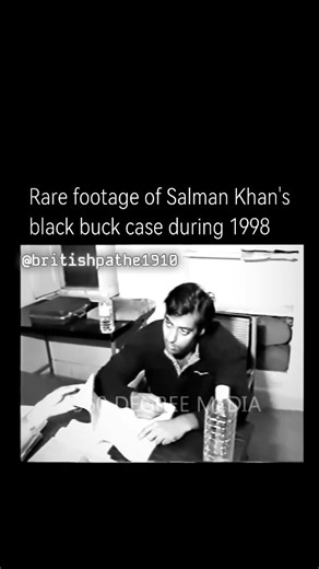 Ancient History on Instagram: "Rare footage from Salman Khan's 1998 black buck case captures intense moments of his interrogation during one of the most controversial episodes in Bollywood history. In September 1998, while shooting the film "Hum Saath Saath Hain" in Rajasthan, Salman Khan, along with co-stars Saif Ali Khan, Tabu, and Sonali Bendre, was accused of hunting endangered blackbucks, which are considered sacred by the Bishnoi community. The video clips and interviews resurfacing from t