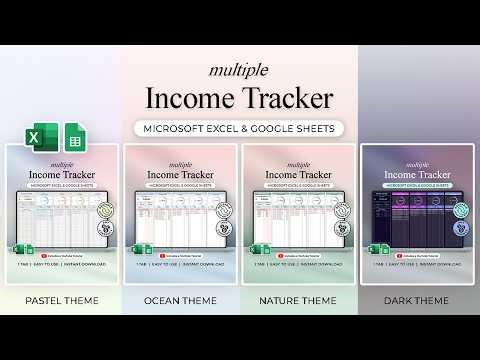 Multiple Income Tracker - Excel and Google Sheets