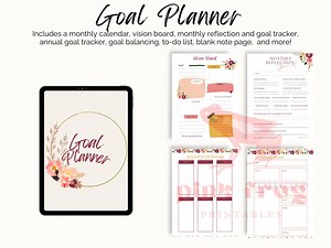 Goal Planner BUNDLE, 2024 Goals Tracker, SMART Goal Setting Kit, New Year, Monthly Habits Reflections, Productivity, Vision Board Printables - Etsy Australia
