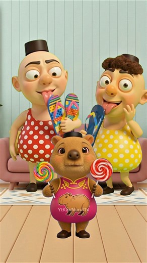 Lollipop for Capybara and Flip-Flops for Hamood Habibi #shorts #cartoon #animation