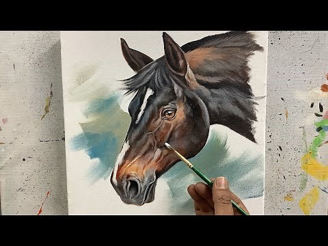 Easy Horse Acrylic Painting Tutorial || ARTOHOLIC