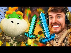 Bowser Jr VS MrBeast in Minecraft!