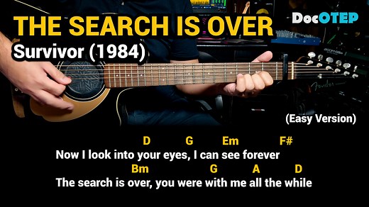 41K views · 3.8K reactions | The Search Is Over - Survivor (1984) - Easy Guitar Chords Tutorial with Lyrics | Doc OTEP Studio | Facebook