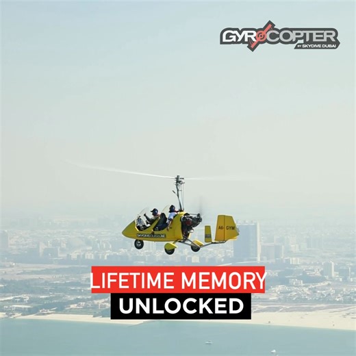 Soar above Palm Jumeirah 🌴 in a Gyrocopter 🚁 in Dubai’s thrilling adventure 😆 | Skydive Dubai