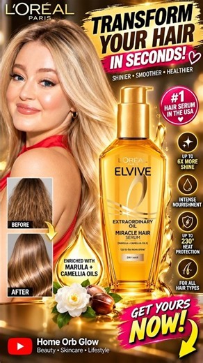 FRIZZY & DRY HAIR? TRY THIS! ✨ L’Oréal Elvive Hair Serum | Up to 6X More Shine