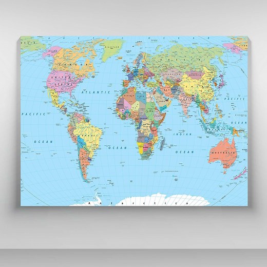 World Map Canvas, Large Wall Map Print, Educational Map Poster,travel Decor, Geographical Art, Classroom, Office Decor, Adventure Gift - Etsy