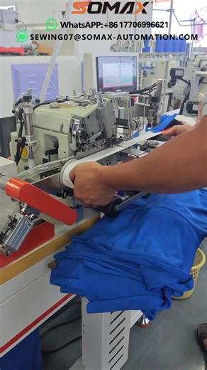 Auto elastic attaching machine #boxer #pants #auto #sewingautomation #foryou