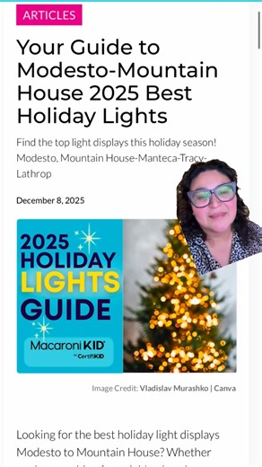 Macaroni KID Modesto CA on Instagram: "✨ Looking for the BEST holiday light displays from Modesto to Mountain House? ✨ From sparkling neighborhood Christmas lights to drive-through shows, our guide has the brightest spots across Modesto, Mountain House, Manteca, Tracy, Lathrop, Salida, and Ripon! 🎄 Grab some hot cocoa, buckle up the kids, and make it a magical night out! 🌟 Know a light display we should add? Submit it to our maps and share the holiday cheer! 🎁 #mackidmodesto #findyourfamilyfu