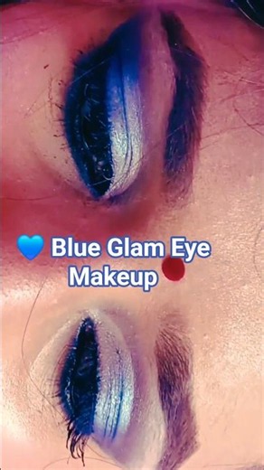 💙 Blue & Silver Shimmer Eye Makeup Tutorial ✨ | Glam Party Eye Look for Beginners 😍
