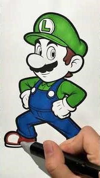 Perfect Luigi coloring no mistakes #satisfying #art #drawing #coloring #shorts #supermario