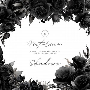 Gothic Victorian Floral Arrangements Clipart Set – Dark Romantic Roses, Vintage Bouquets & Elegant PNG Flowers for Instant Digital Download - Etsy