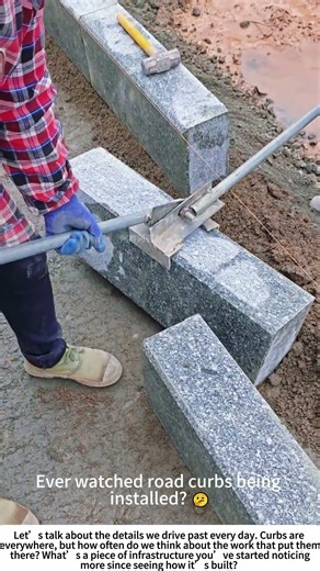The Perfect Edge: Installing Road Curbs with a Lifting Clamp 🛣️🔧