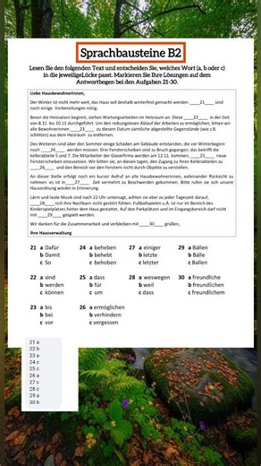 Modellprüfung B2 - Beispiele Sprachbausteine. Sprachbausteine b2