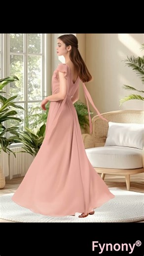 Girls Flutter Sleeve Maxi Dress with Shoulder Ties | Fynony® #dress #maxidress #girlsfashion