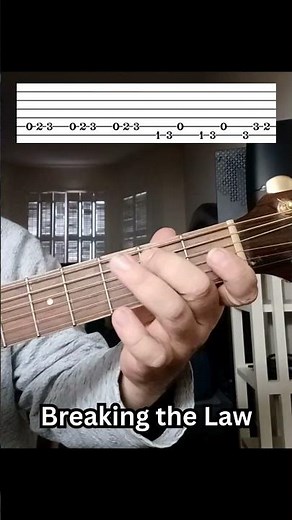 Breaking the Law Riff Easy Guitar Lesson