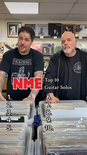 568K views · 2.2K reactions | Can Dad and Chris name the Top 10 Guitar Solos as voted by NME Magazine?  #recordstore #record #vinyl #albums #rightdad #challenge #top10 #guitarsolo | Rocka-Buy Records - Oakham, Rutland | Facebook