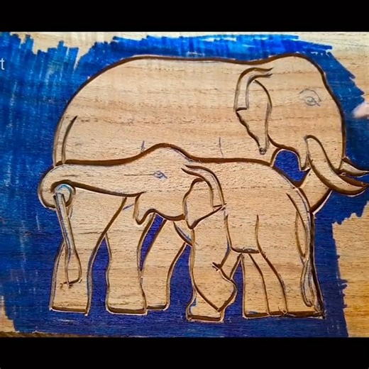 282K views · 3.9K reactions | The painting depicts the elephant's family #woodworking #carving #woodcarving #craft #cavingtool | Woodworking CLASS | Facebook