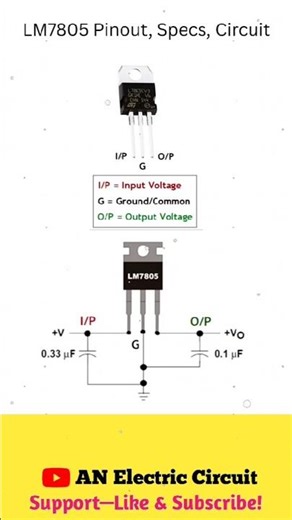 LM7805 Pinout Speces Circuit | #shortsfeed #electronic