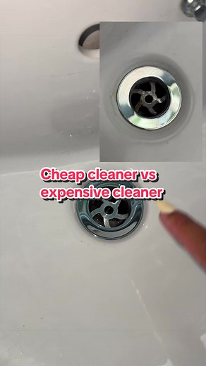 Cheap cleaner vs expensive cleaner — bathroom sink comparison