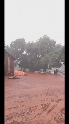 Rustic Barn Scene on a Rainy Day in Rural Settings