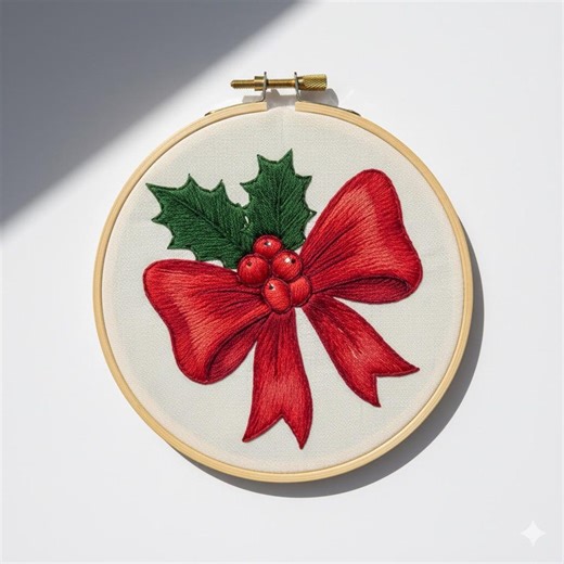 Bow With Cherry Embroidery Pattern, Bow Hand Embroidery PDF (instant Download) - Etsy