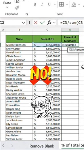 Calculate % of total in seconds using Ctrl + Q ⚡ #excel #exceltricks #excelshortcuts