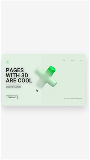 体验感太棒了!战歌起! 来做一个 3D 交互式的动画设计!在 Spline 中,创建立方体,创建一个这样抽象形状,并使用深度层添加颜色并创建一个简单的旋…