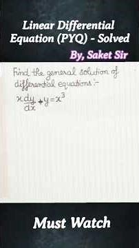 Differential Equations PYQ-"Solved" |Class 12 |Important | By, Saket Sir #shorts #shortsfeed #maths