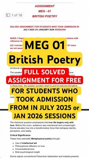 IGNOU MEG 01 Solved Assignment 2025-26 | IGNOU MEG 01 Solved Assignment 2025-26 #ignoumeg #meg01
